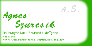 agnes szurcsik business card